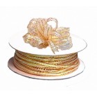 50 Yards of Gold Metallic Pull Ribbon and 6 Bunches of Poly Roses
